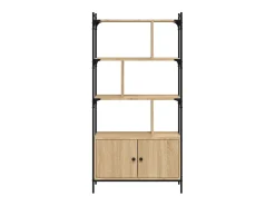 Biblioteca Estantería con puertas madera roble Sonoma 76,5x30x154,5 cm ES64301