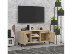 Billie Mueble de TV con patas metal color roble Sonoma 103,5x35x50 cm