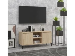 Billie Mueble de TV con patas metal color roble Sonoma 103,5x35x50 cm