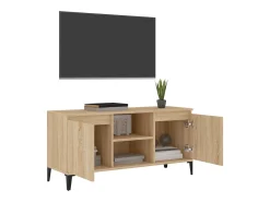 Billie Mueble de TV con patas metal color roble Sonoma 103,5x35x50 cm