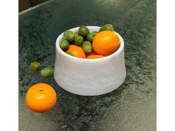 Bol de mármol gris hecho a mano para decoración de interiores