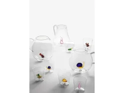 Botella de vidrio borosilicato, Pajarito, verde/marrón, 1000 ml, Animal Farm