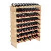 Botellero de Bambú SucceBuy de 8 Niveles para 72 Botellas, Apilable y Modular.