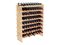 Botellero de Bambú SucceBuy de 8 Niveles para 72 Botellas, Apilable y Modular.