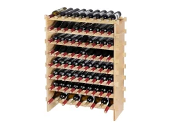 Botellero de Bambú SucceBuy de 8 Niveles para 72 Botellas, Apilable y Modular.