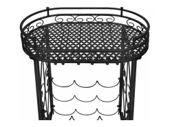 Botellero de metal con soportes para copas para 9 botellas ES761678