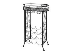 Botellero de metal con soportes para copas para 9 botellas ES761678