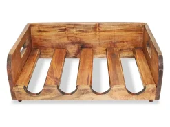 Botelleros para 16 botellas 4 uds madera maciza reciclada ES182196