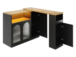 Buffet、Mueble de barra corrediza de MDF - Con LED y gamas varias - Negro