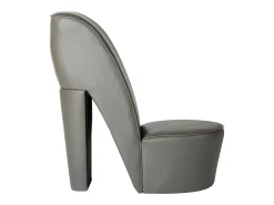 Butaca con forma de zapato de tacón cuero sintético gris