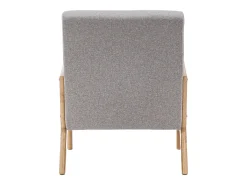 Butaca de 78x65x75 cm con estructura de madera y tela con cojín lumbar en gris Nicole