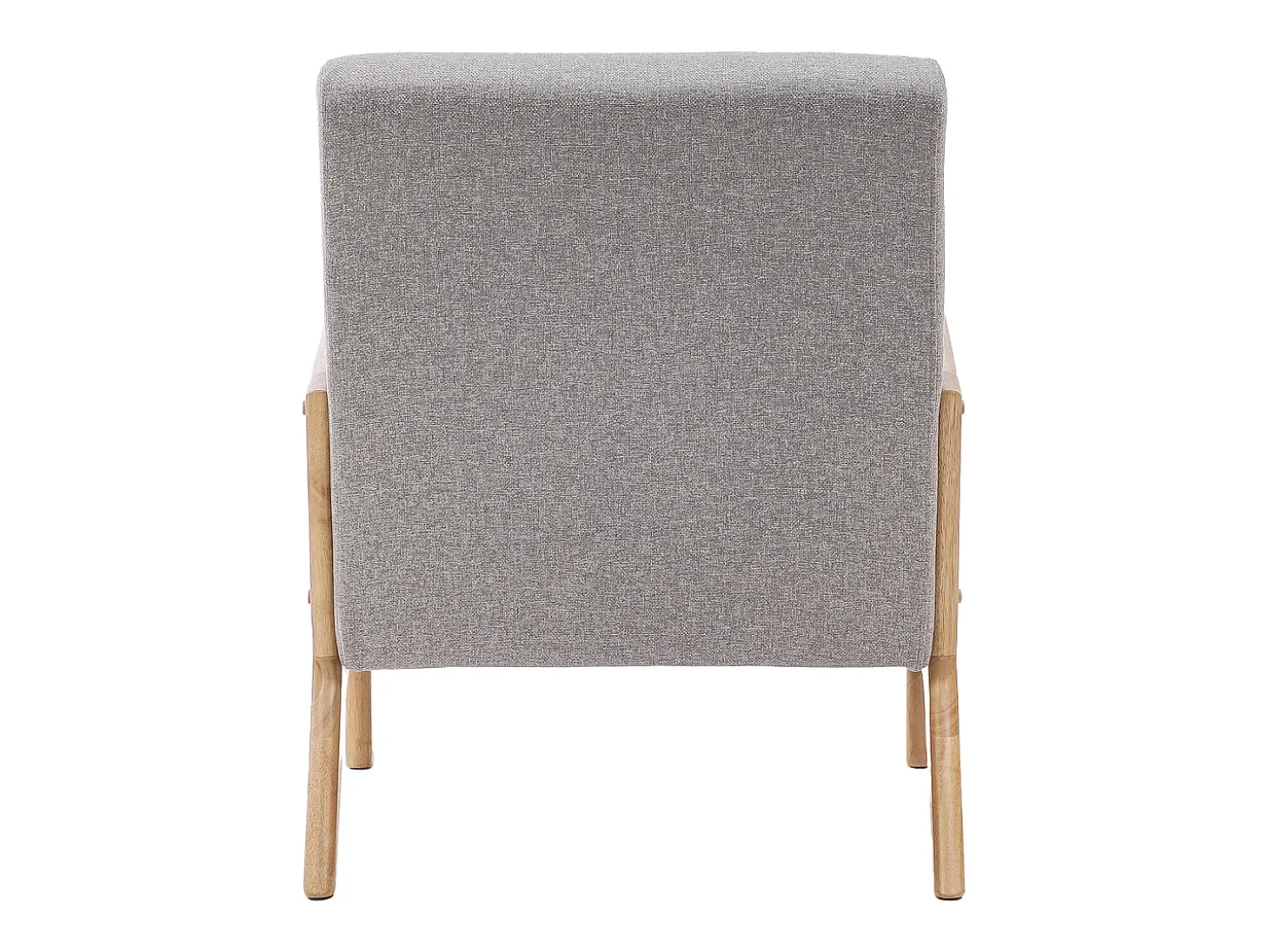 Butaca de 78x65x75 cm con estructura de madera y tela con cojín lumbar en gris Nicole