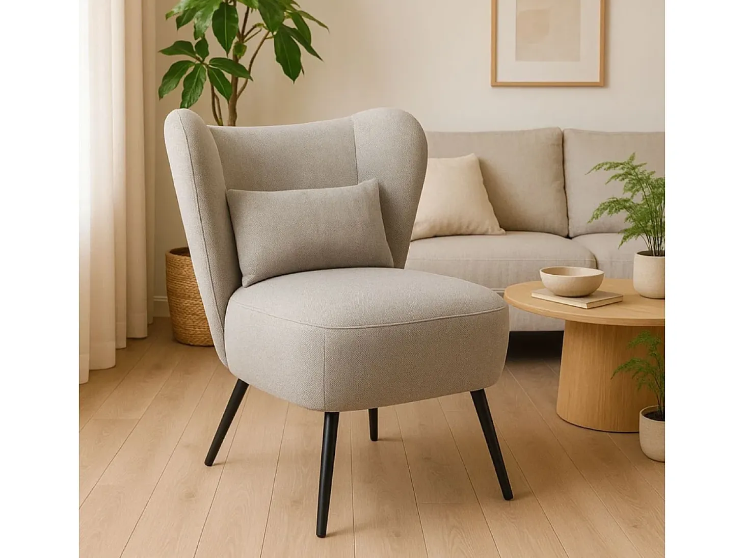 Butaca Elle respaldo circular gris 76x73,5x78 cm Adec