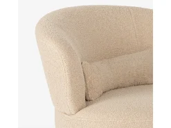 Butaca giratoria moderna para el salón en tela de bouclè Yammy - Beige