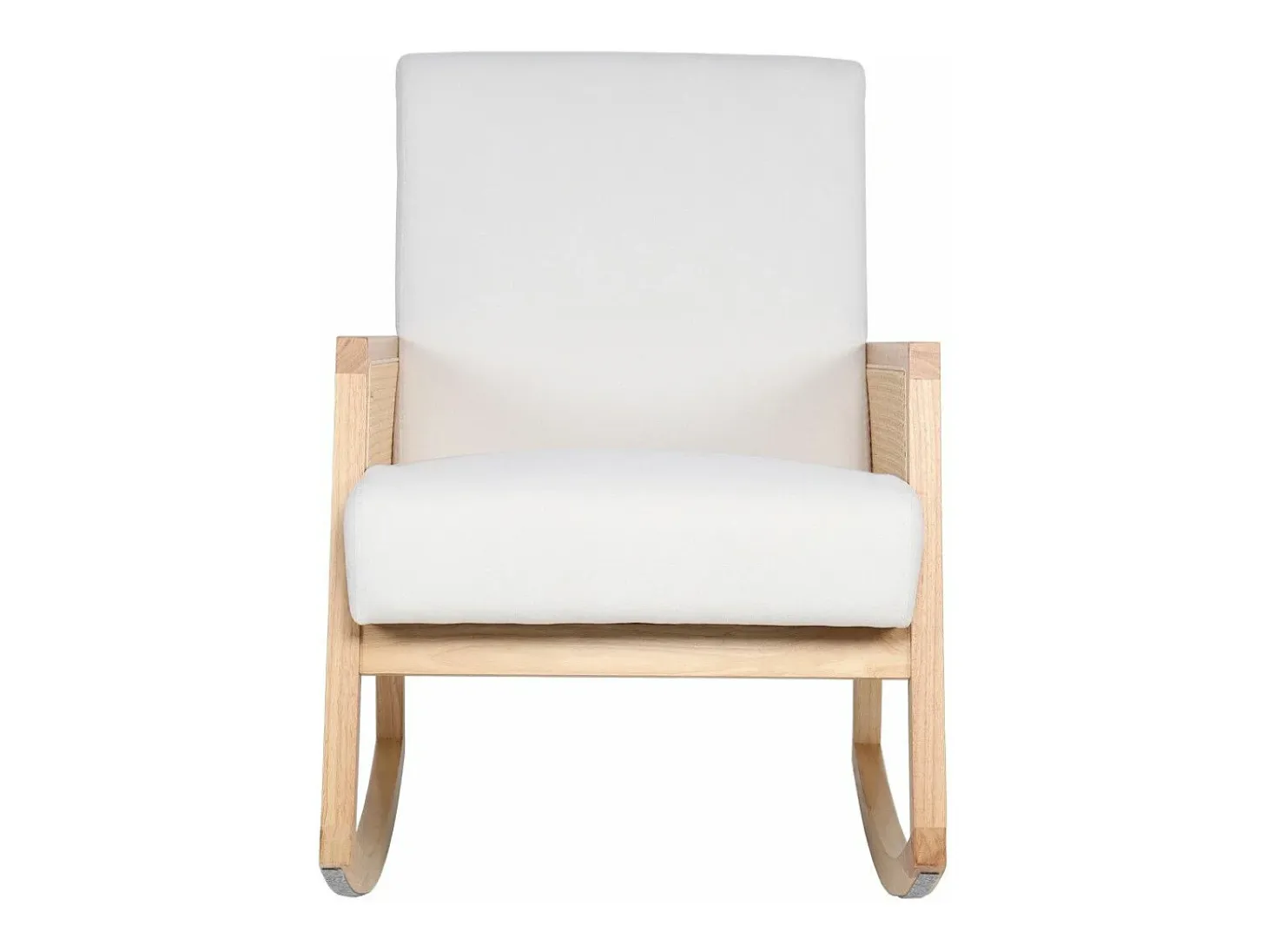 Butaca mecedora de 98x82x65 cm de estilo boho con estructura de madera y ratán Sofia
