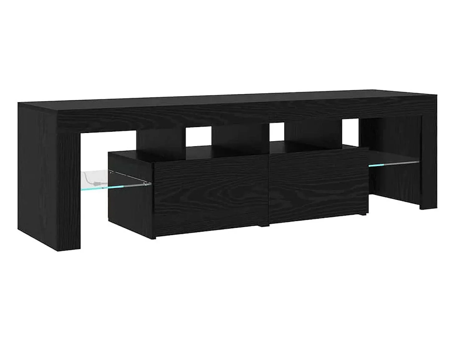 Cabinetes de Televisión 2 pcs Roble negro 290 x 36.5 x 40 cm