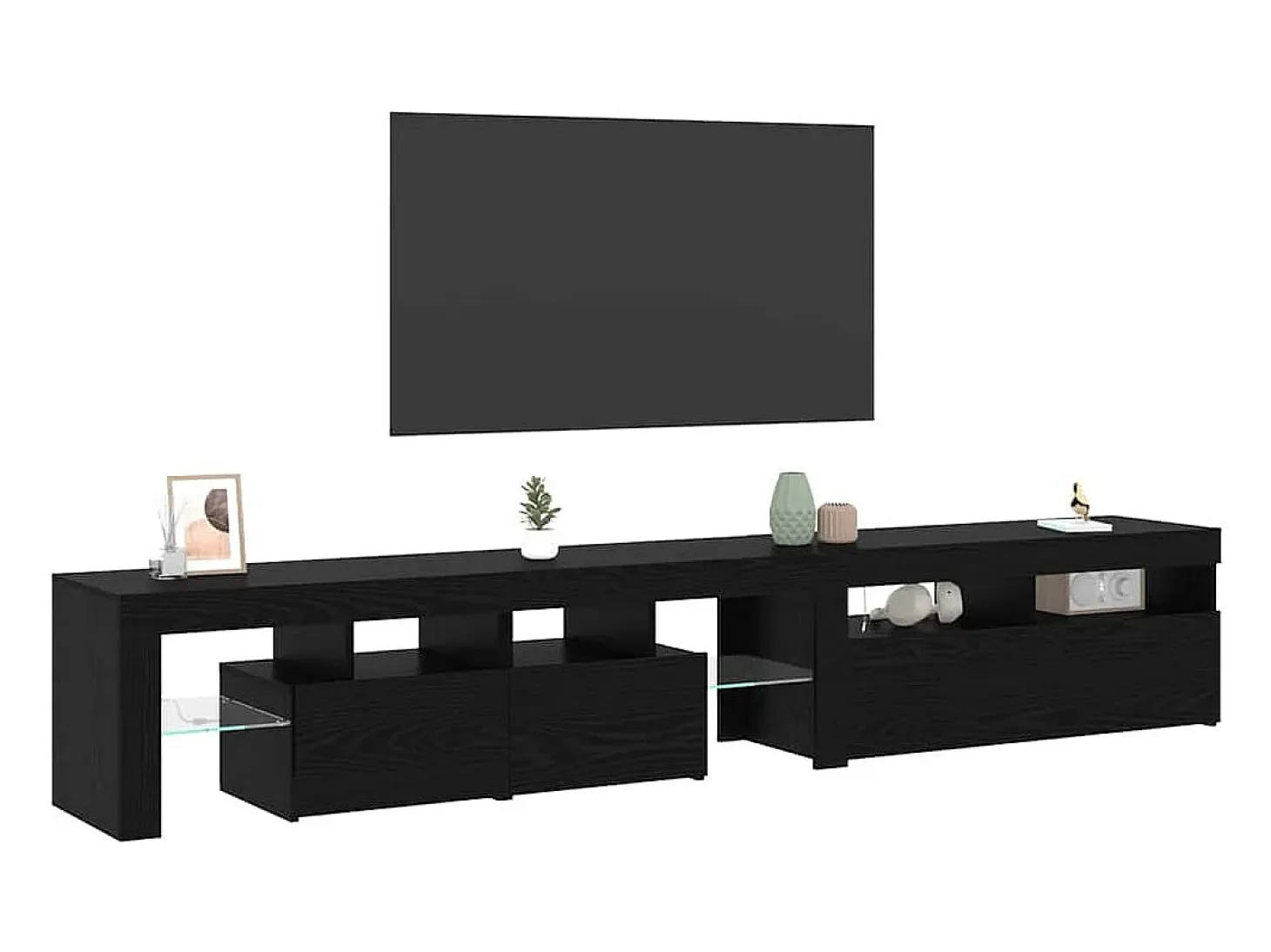 Cabinetes de Televisión 2 pcs Roble negro 290 x 36.5 x 40 cm