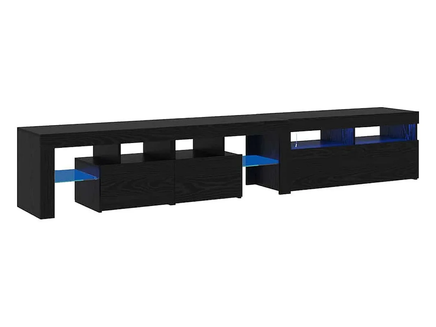 Cabinetes de Televisión 2 pcs Roble negro 290 x 36.5 x 40 cm