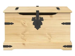 Caja de almacenaje Corona madera maciza de pino 78x78x45 cm ES686548