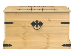 Caja de almacenaje Corona madera maciza de pino 78x78x45 cm ES686548