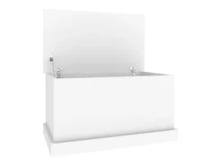 Caja de almacenaje de madera de ingeniería blanca 70x40x38 cm