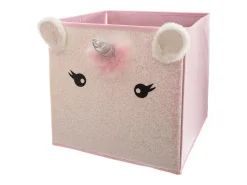 Caja de almacenamiento cartón rosa 31x29x29cm