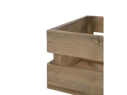 Caja de madera maciza en tono roble oscuro de 49x30,5x17,5cm - BOX - DECOWOOD