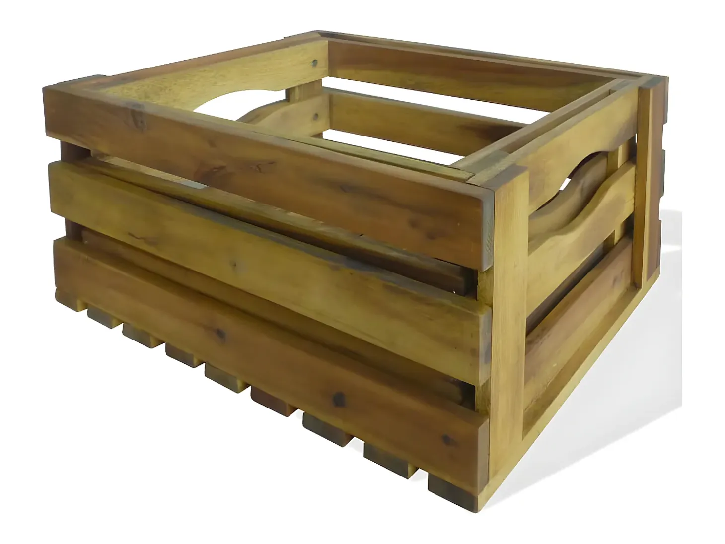 Caja de manzanas de jardín para plantar de madera de acacia