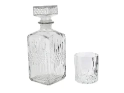 Caja de whisky con botella y 4 vasos