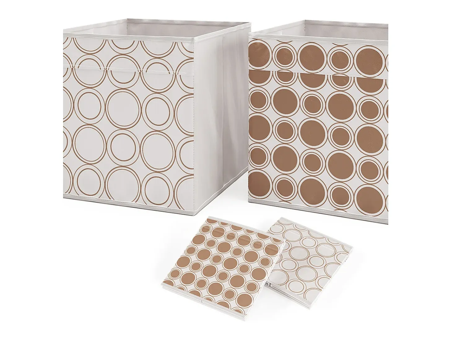 Caja plegable blanco/oro 30x30x30