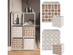 Caja plegable blanco/oro 30x30x30