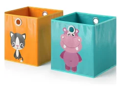 Caja plegable naranja/azul 30x30x30
