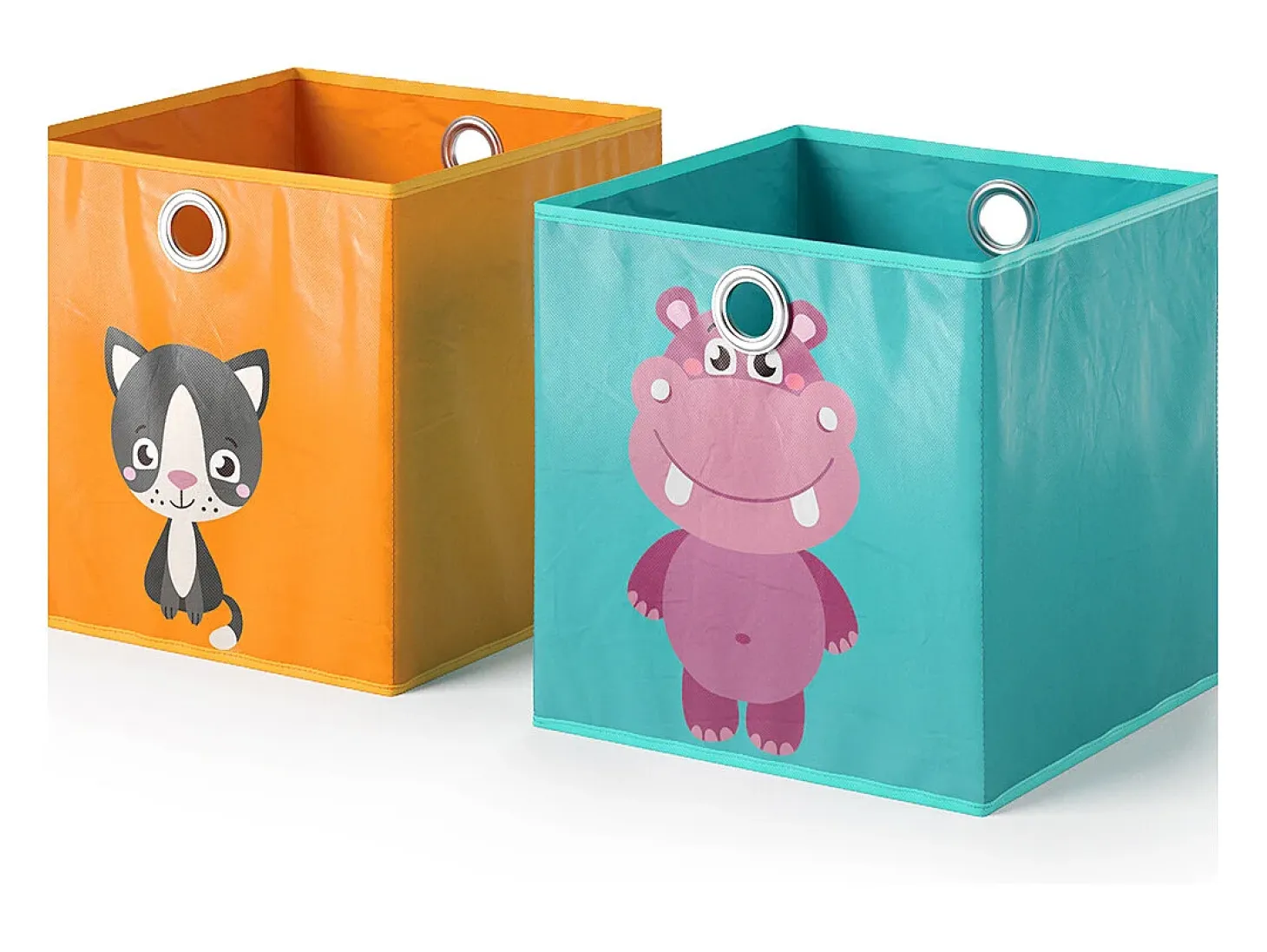 Caja plegable naranja/azul 30x30x30