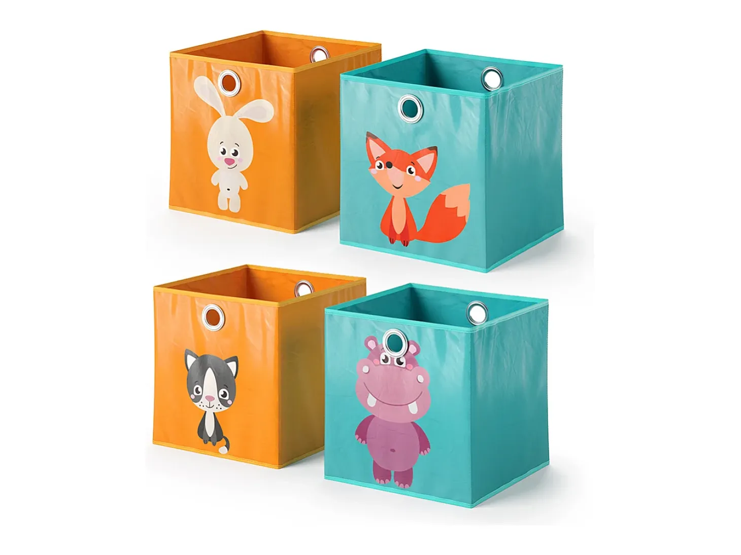 Caja plegable naranja/azul 30x30x30