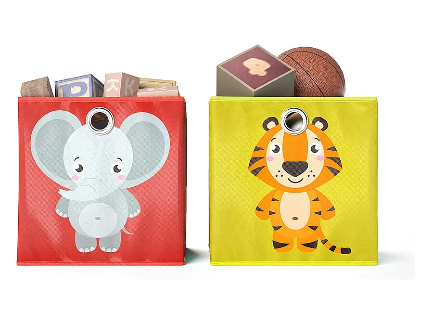 Caja plegable rojo/amarillo 30x30x30