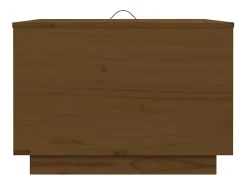 Cajas de almacenaje con tapa 3 pzas madera maciza pino miel