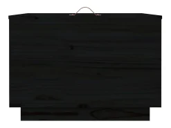 Cajas de almacenaje con tapa 3 pzas madera maciza pino negro