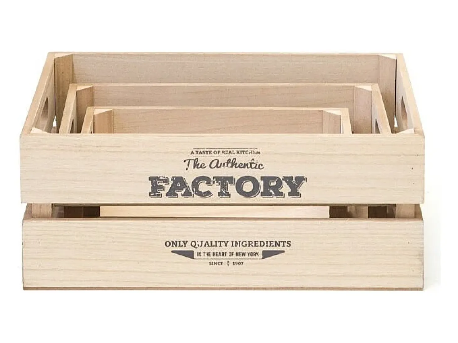 Cajas Set de 3 MDF marrón 17x28x15/32x23x12/27x18x10cm
