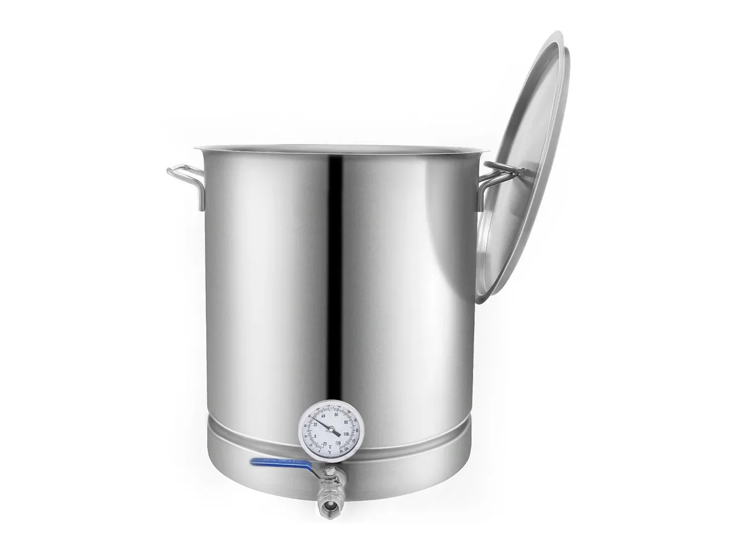 Caldera de Elaboración de Cerveza SucceBuy de Acero Inoxidable 60.6L, Fondo Triple, Olla de Elaboración de Cerveza, Suministros de Elaboración de Cerveza Casera