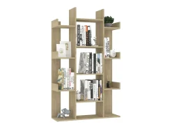 Candler Estantería de madera de ingeniería roble Sonoma 86x25,5x140 cm