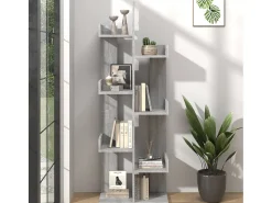 Candler Estantería madera contrachapada gris Sonoma 48x25,5x140 cm