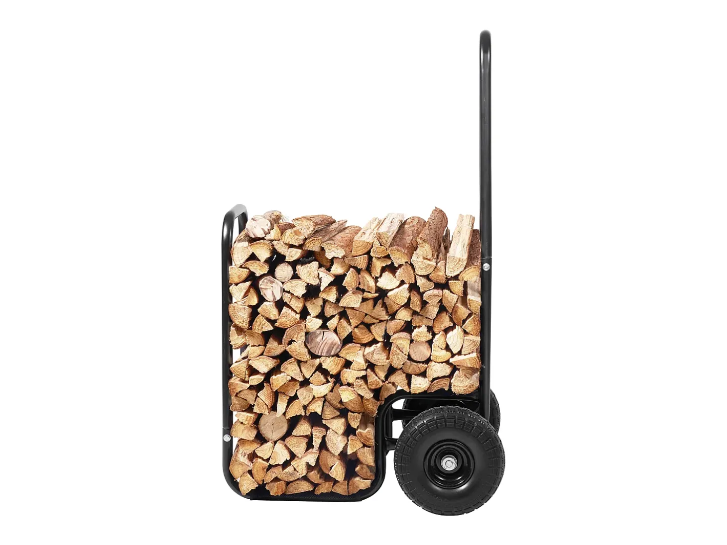 Carretilla para Leña SucceBuy, Capacidad de 113,4 kg, Transportador de Madera con Ruedas de PU, Plataforma Rodante