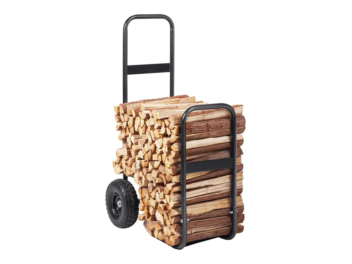 Carretilla para Leña SucceBuy, Capacidad de 113,4 kg, Transportador de Madera con Ruedas de PU, Plataforma Rodante