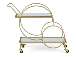 Carrito de bar VINO de metal dorado y con espejo – 81 cm