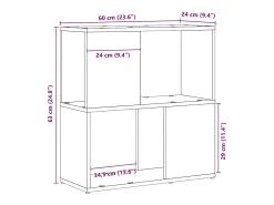 Centro de entretenimiento Negro 60 x 24 x 63 cm
