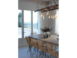 Centro de mesa decorativo Ciclamino Ø38 cm en barro y hierro rojo Diseño floral moderno para mesa o salón Made in Italy