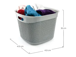 Cesta Alta Cuadrada 36 Litros Gris 7house