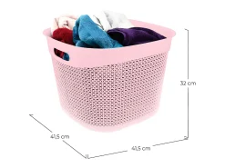Cesta Alta Cuadrada 36 Litros Rosa 7house