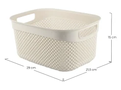 Cesta Alta de Ordenación Rectangular 6,6 Litros beige 7house