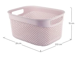 Cesta Alta de Ordenación Rectangular 6,6 Litros Rosa 7house